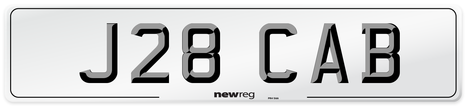 J28 CAB Number Plate from New Reg